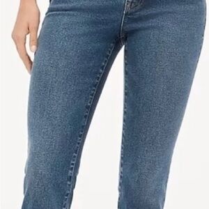 J. Crew Factory Women's Button Fly Essential Straight Leg Blue Jeans